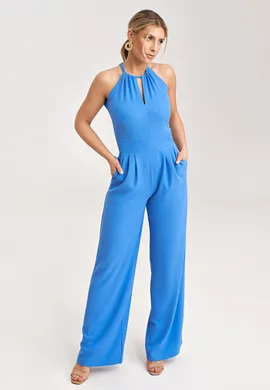 Elegancki kombinezon damski na wesele niebieski M1023 rozmiar L/XL