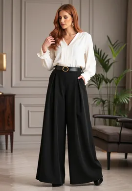 Spodnio spódnica - Spódnico spodnie eleganckie - Czarny M1134 r. L/XL