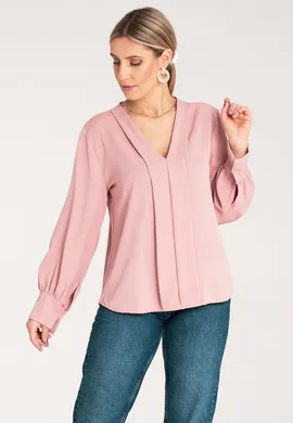 Koszula damska - Elegancka koszula damska - Różowa koszula M1135 r. L/XL