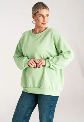 Luźna bluza damska - Bluza damska bez kaptura - Zielona bluza damska M1151 r. L/XL