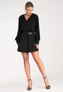 Krótka spódniczka - Elegancka spódnica - Spódnica czarna M1157 r. L/XL