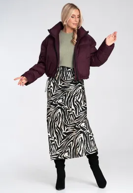 Ocieplana kurtka damska - Bordowa kurtka damska M1232 r. M