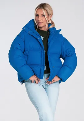 Kurtka puchowa damska - Kurtka zimowa oversize damska - Niebieska M1233 r. XL