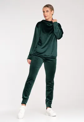 Komplet dresowy damski - Welurowy dres damski - Zielony komplet dresowy M1287 rozmiar L