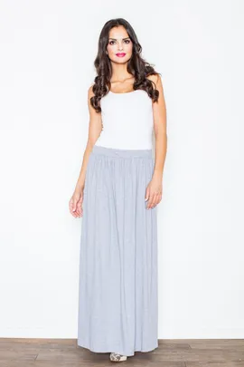 Stylowa Szara Spódnica Maxi - Długa Spódnica Damska na Lato M310 rozmiar L/XL