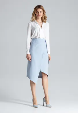 Asymetryczna spódnica wiązana w kolorze jasnoniebieskim M629 rozmiar L