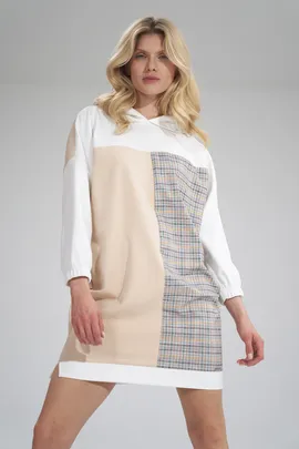 Sukienka bluza z kapturem z abstrakcyjnym wzorem - M755 rozmiar L/XL