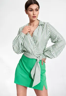 Bluzka koszula damska - damska bluzka elegancka w paski M868 rozmiar L