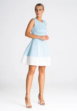 Sukienka z pianki - sukienka bez rękawów błękitna M979 rozmiar L